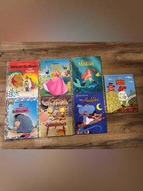 Disney Storybook Set in Blue, Pink, Green, Red Covers